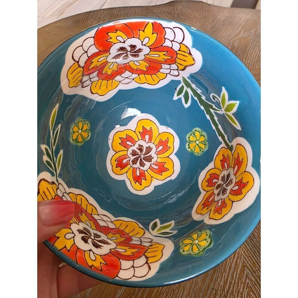 Royal Dining Jumbo‎ Gold Hand painted Hand-Painted Ceramic Bowl Gold-Toned